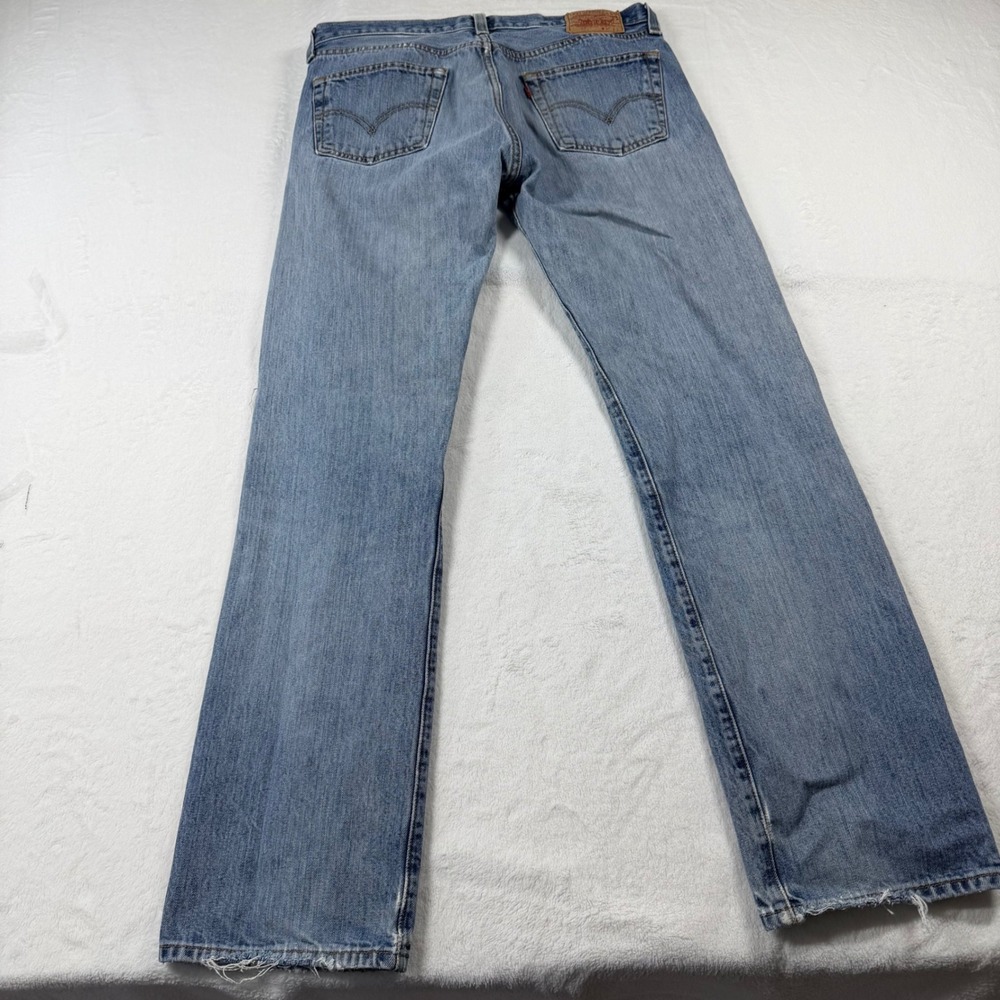 Levi's‎ 501 Original Fit Jeans Mens 36x34 Blue Good Distressed Straight Leg - Picture 8 of 12